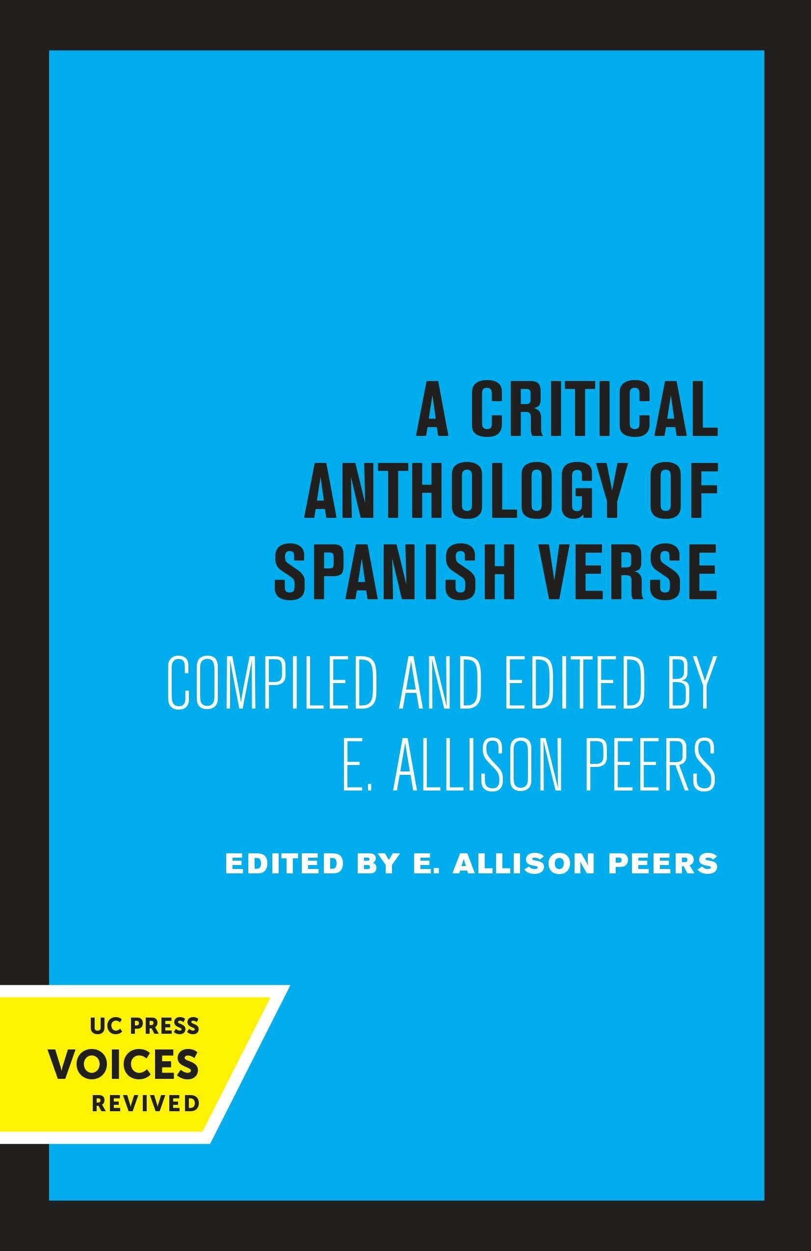 Book cover image for A Critical Anthology of Spanish Verse ISBN: 9780520347892